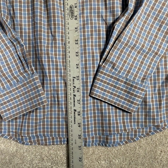 Johnnie O Prep Formance Long Sleeve Button Shirt Mens Large Check Nylon Blend - Picture 7 of 8